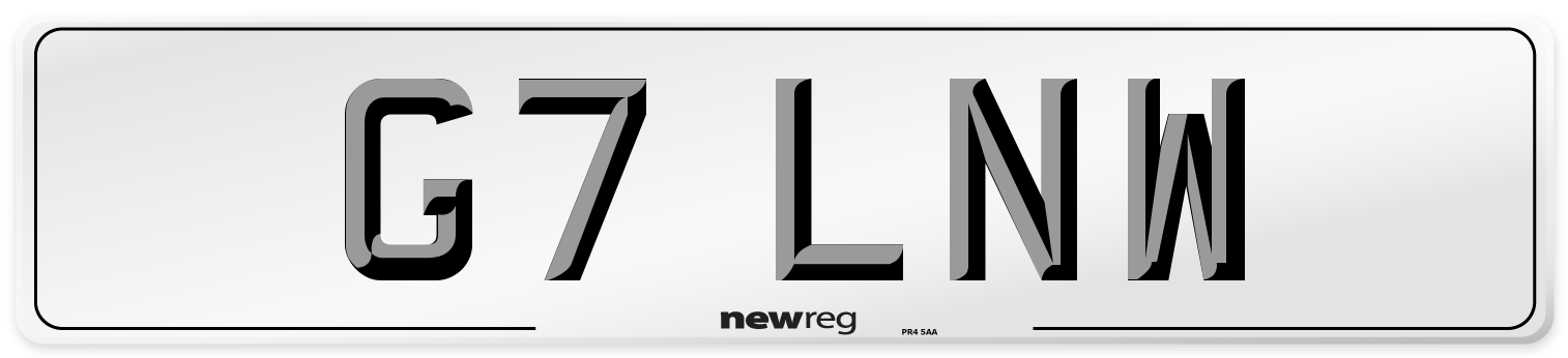G7 LNW Number Plate from New Reg